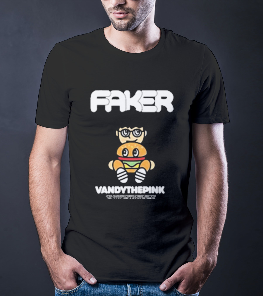 Faker Vandythepink Burger Character With Glasses T-Shirt