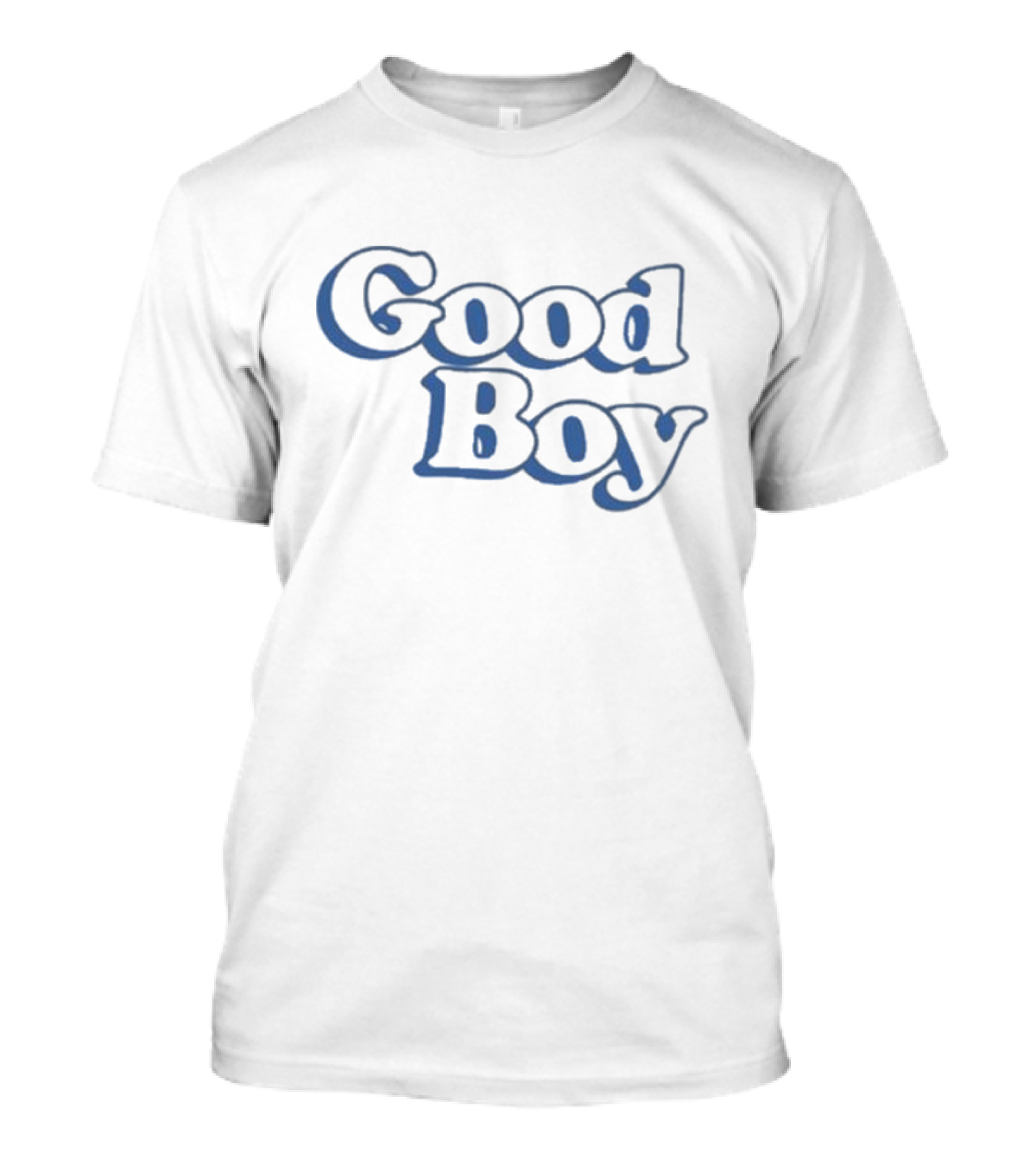 Good Boy Retro Bubble Font Dark Blue Text T-Shirt