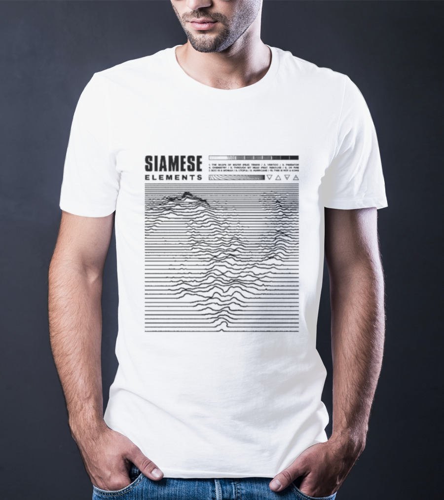 Siamese Elements Topographical Lines And Geometric T-Shirt