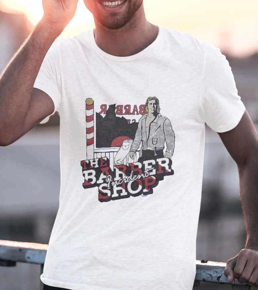 The Barber Shop Incident With Barber Pole Icon And Figure T-Shirt