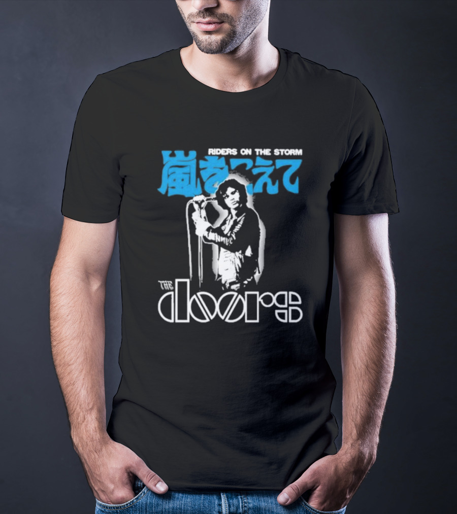 The Doors Riders On The Storm Japanese Text With Iconic Band Member T-Shirt