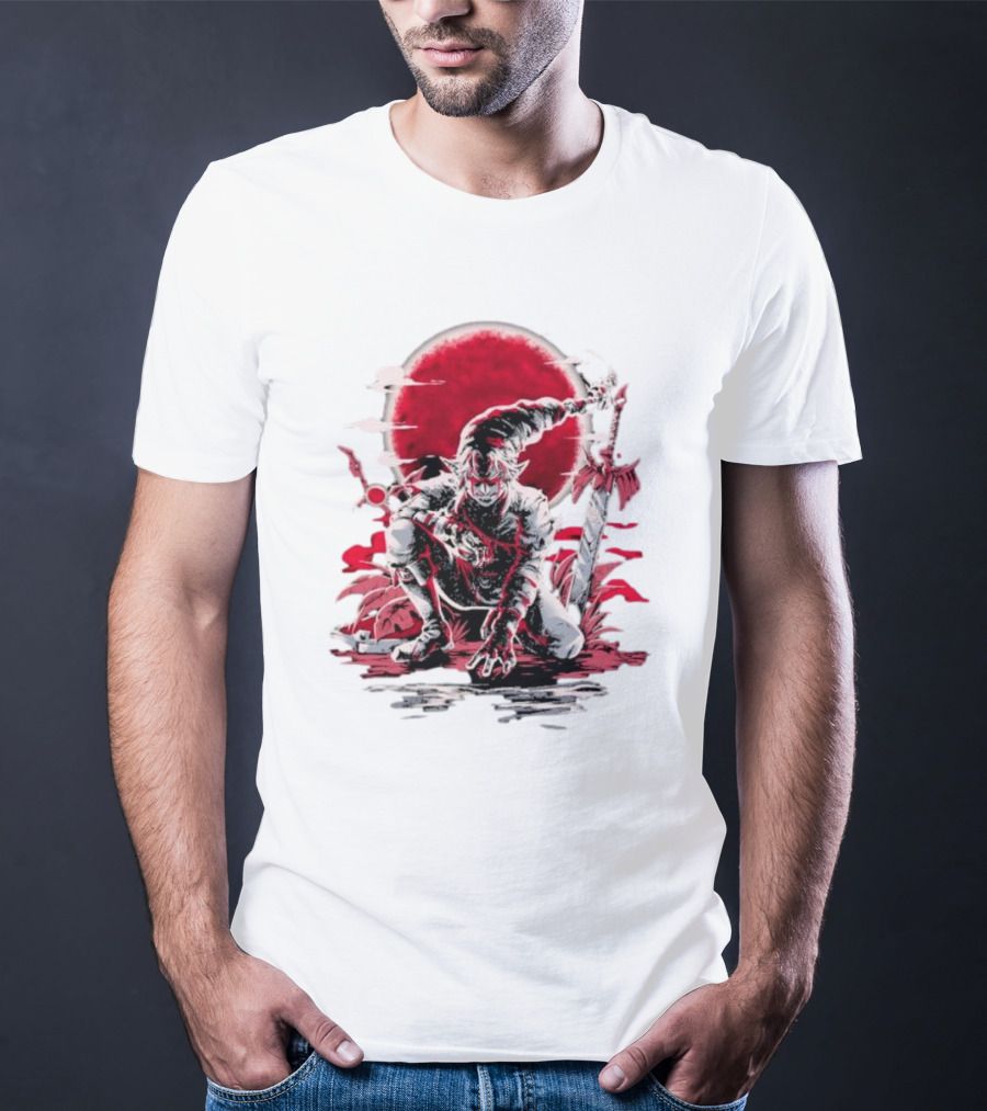 Wax And Wane Paulo Gazola Blood Moon Warrior Blade T-Shirt