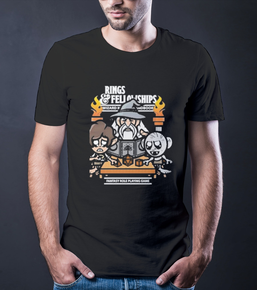 Rings And Fellowships Wizard Magic Handbook Fantasy Role Playing Game T-Shirt