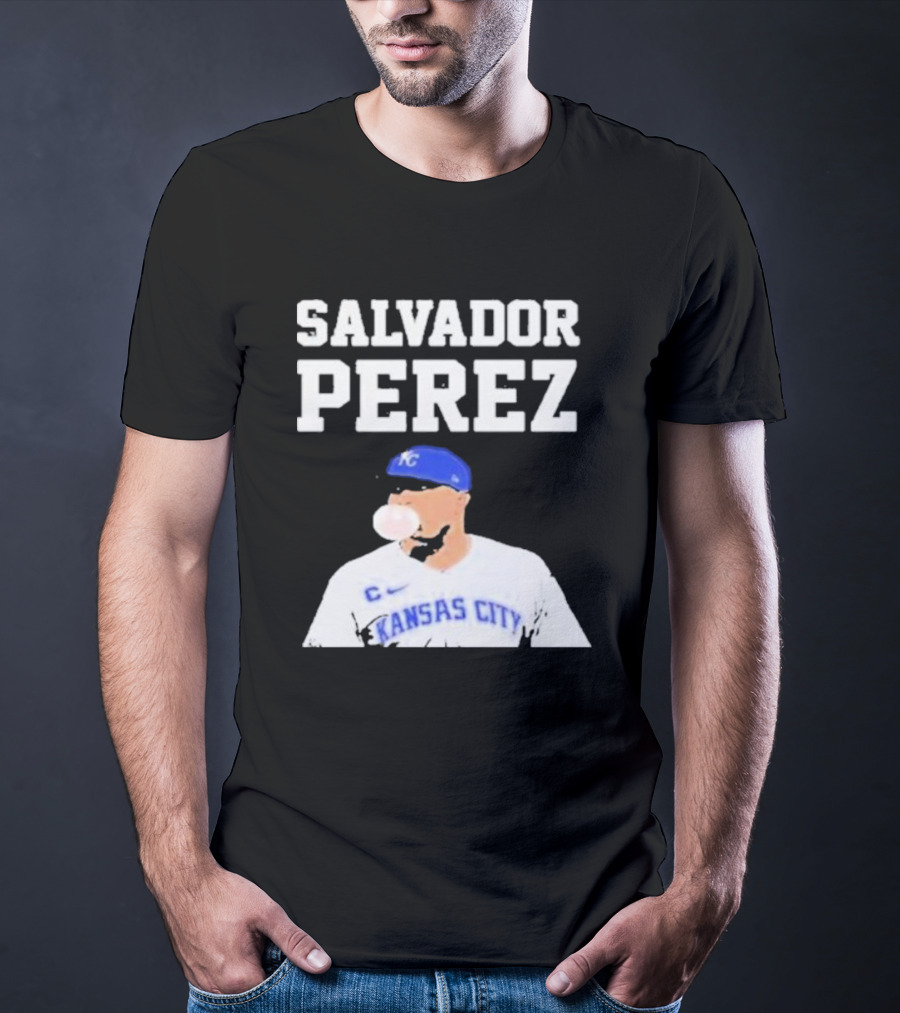 SALVADOR PEREZ KANSAS CITY BUBBLE GUM KING KC BASEBALL T-Shirt