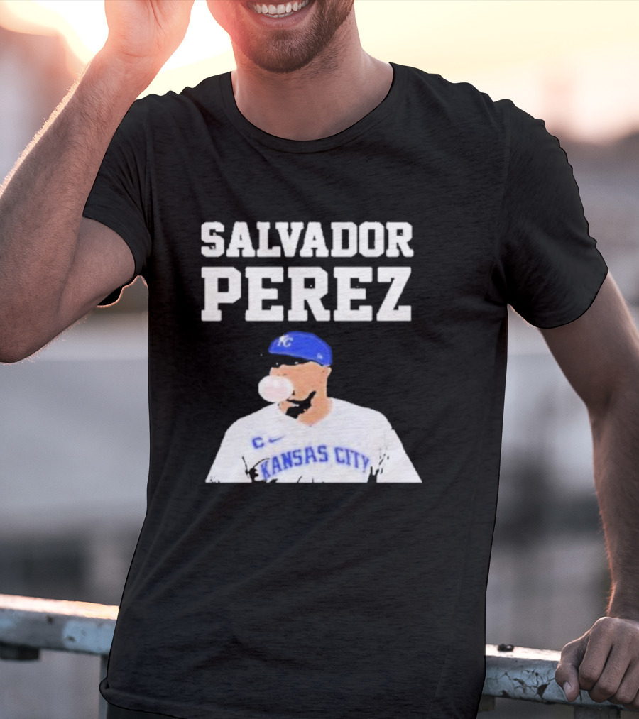 SALVADOR PEREZ KANSAS CITY BUBBLE GUM KING KC BASEBALL T-Shirt