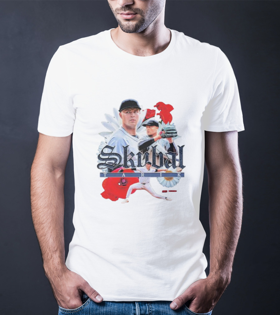 Skubal Tarik Baseball Player Floral Collage T-Shirt