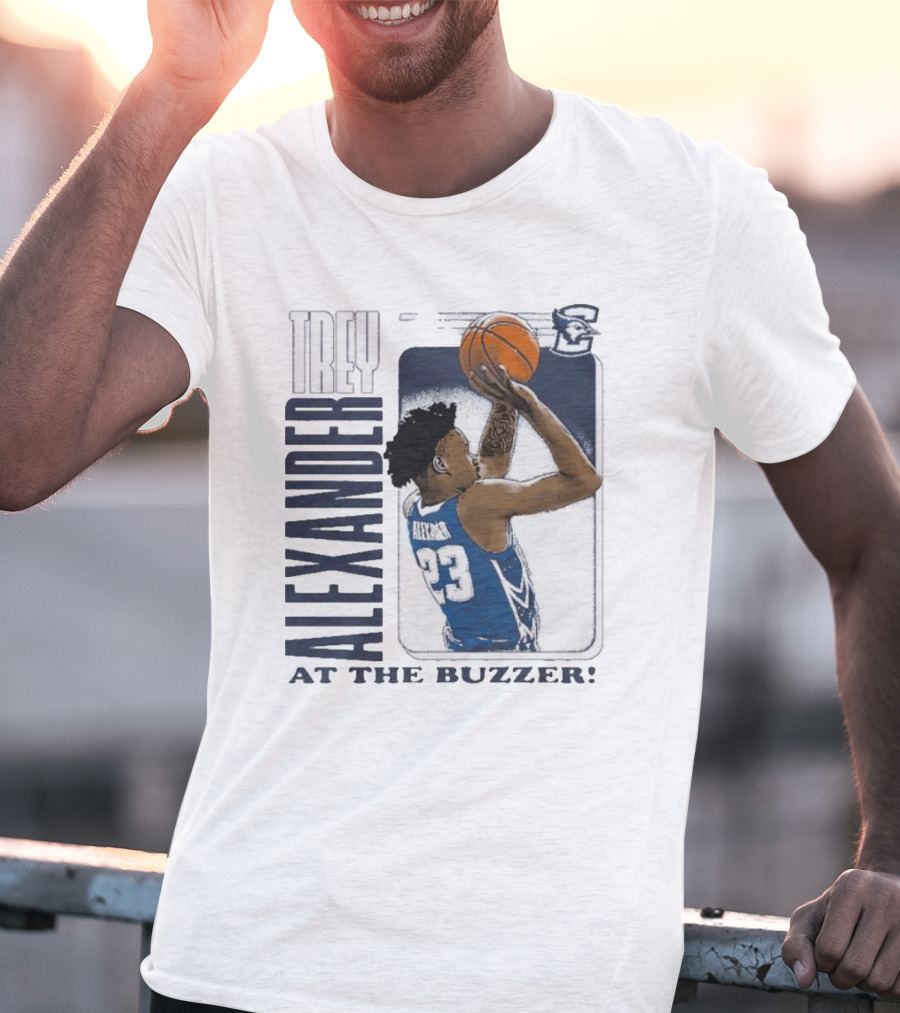 Trey Alexander 23 At The Buzzer Basketball Creighton Bluejays T-Shirt