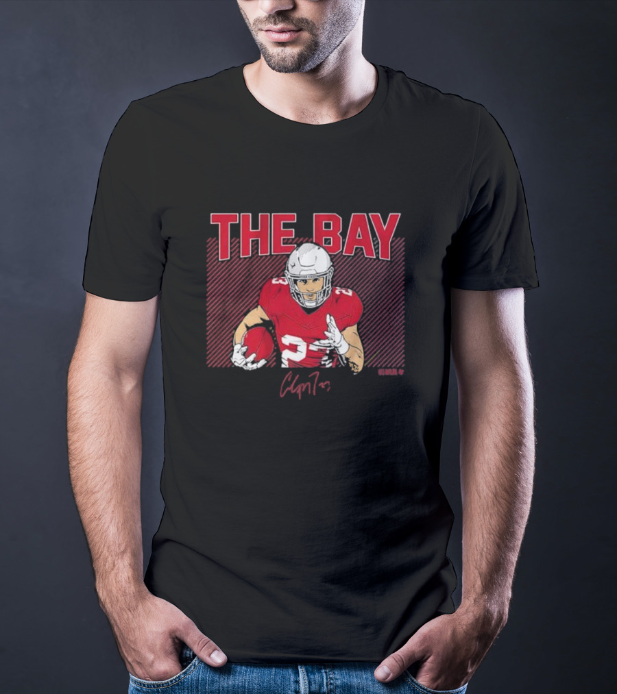 THE BAY Christian McCaffrey Red Football T-Shirt