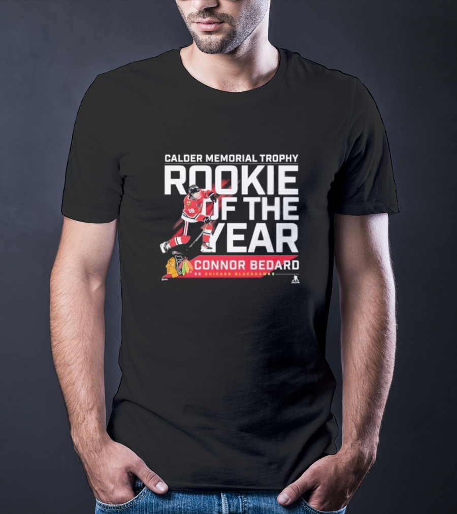 Connor Bedard Calder Memorial Trophy Rookie Of The Year 98 Chicago Blackhawks T-Shirt