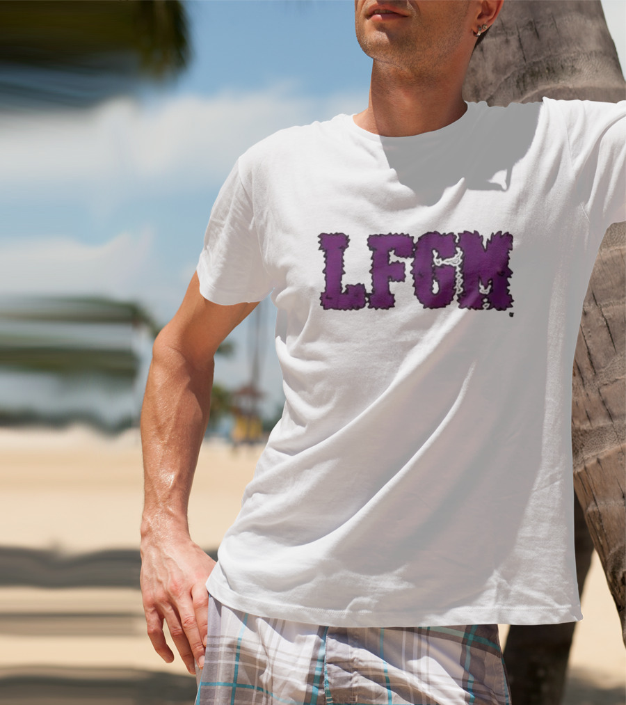 Fuzzy LFGM Purple Text T-Shirt