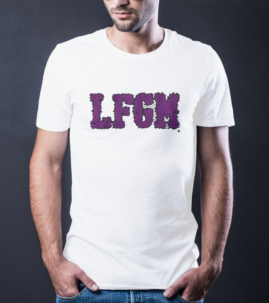 Fuzzy LFGM Purple Text T-Shirt