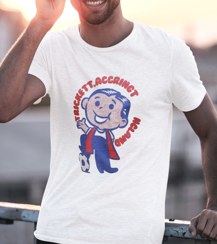Trickett Accrington England Soccer Boy Cartoon Character T-Shirt