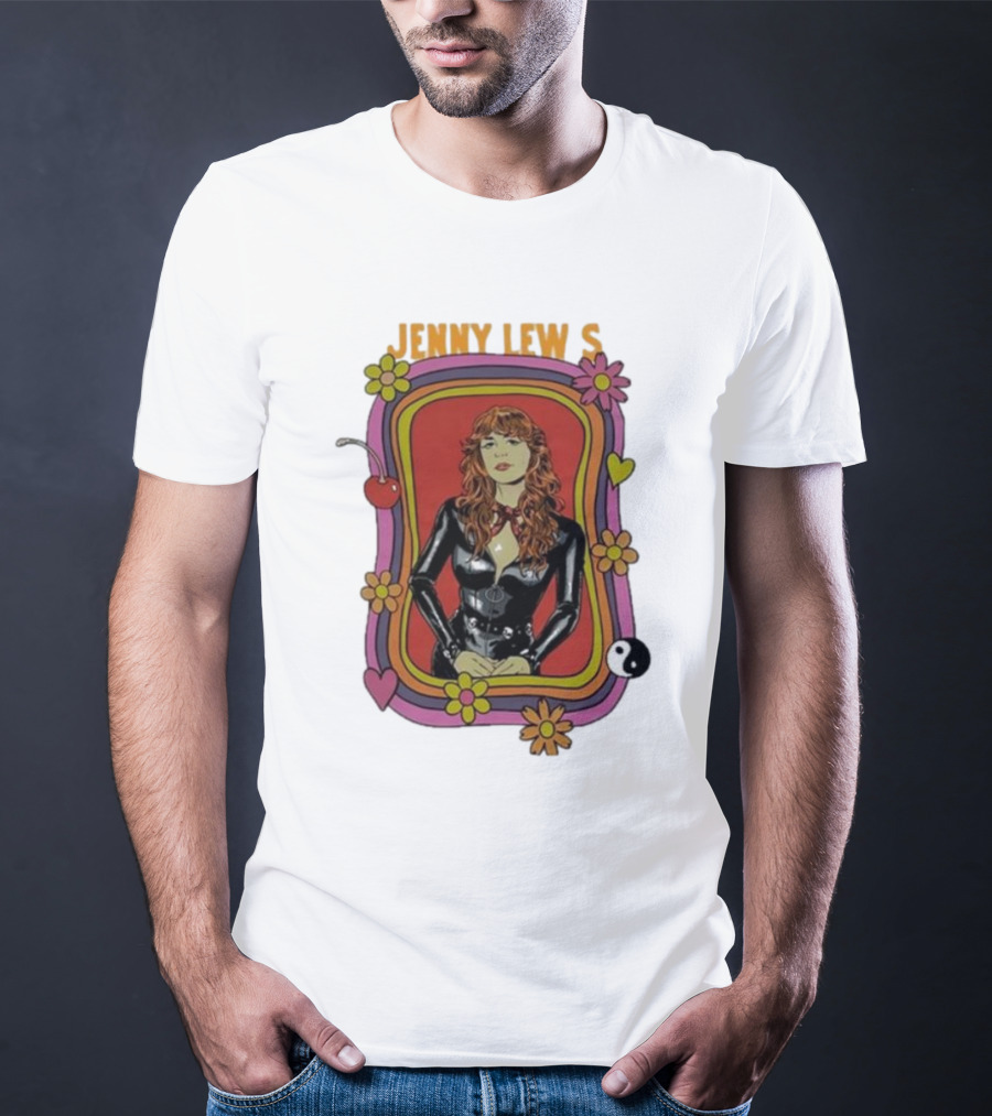 Jenny Lewis Retro Psychedelic Artwork Flowers Yin Yang T-Shirt
