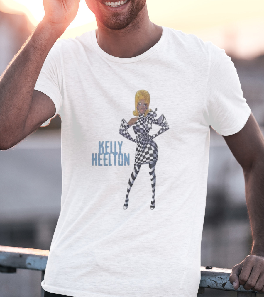 Kelly Heelton Cartoon Collection Checkered T-Shirt