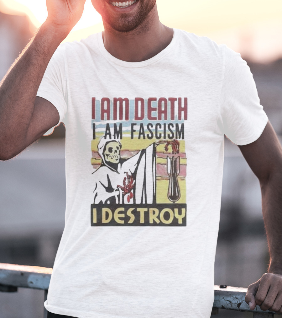 Propagandopolis I Am Death I Am Fascism I Destroy Skeleton Bomb T-Shirt