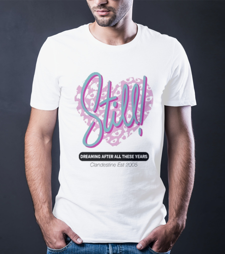 Still Dreaming After All These Years Clandestine Est 2005 Leopard Print Heart T-Shirt