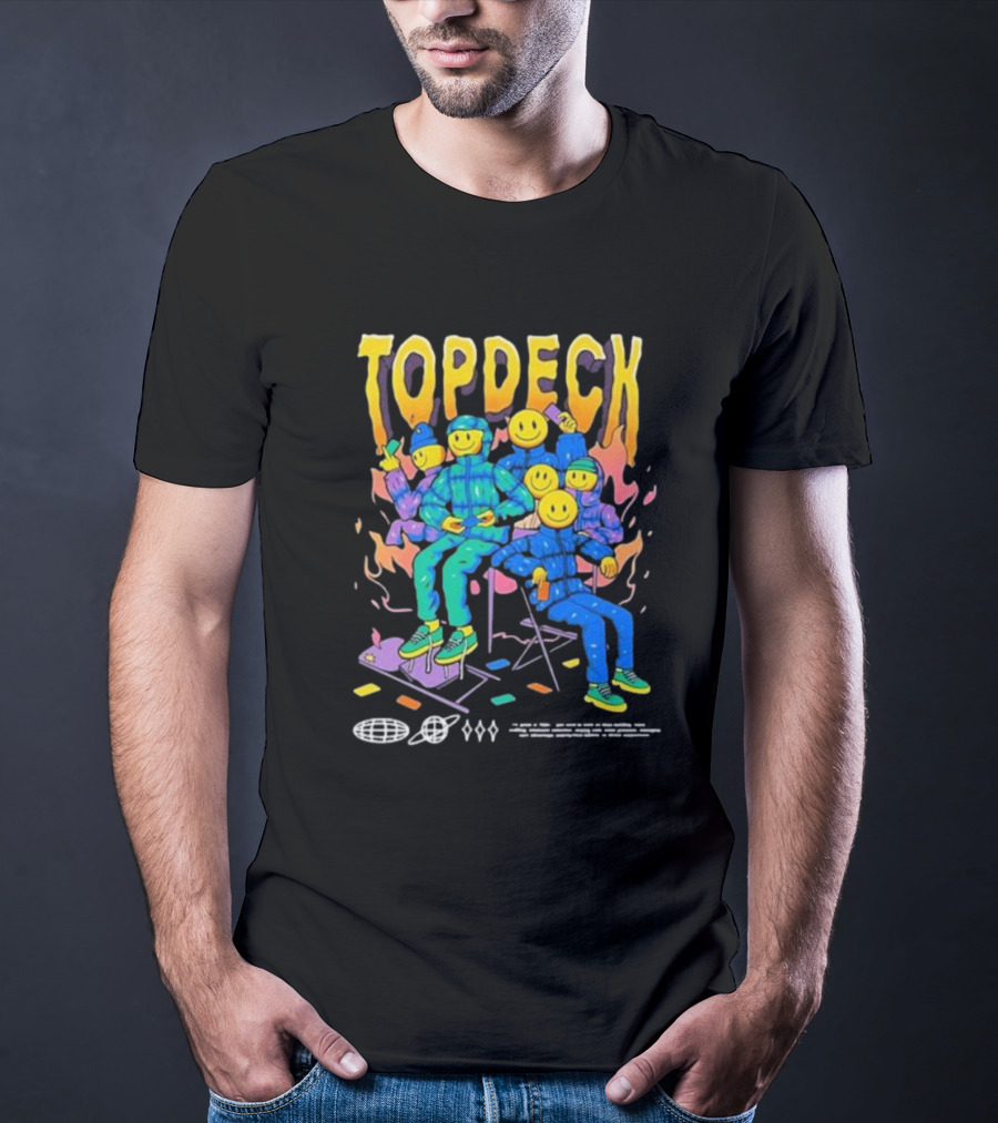 TOPDECK Smiley Squad Vibrant Characters With Musical Vibes T-Shirt