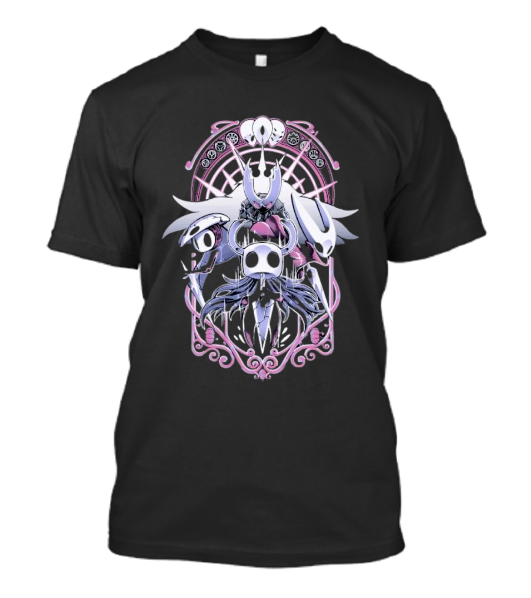 Hollow Knight Wanderers Art Nouveau Design With Knight Nails And Charms T-Shirt