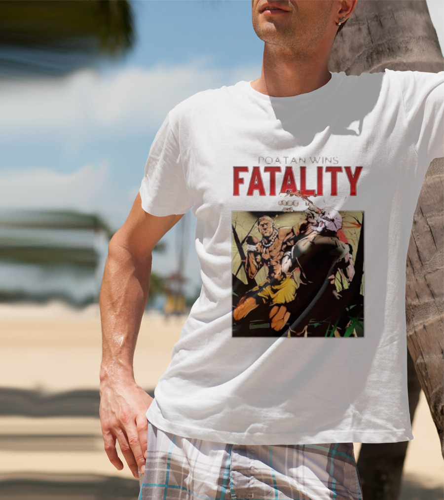 Poatan Wins Fatality Comic Style Fight Scene T-Shirt