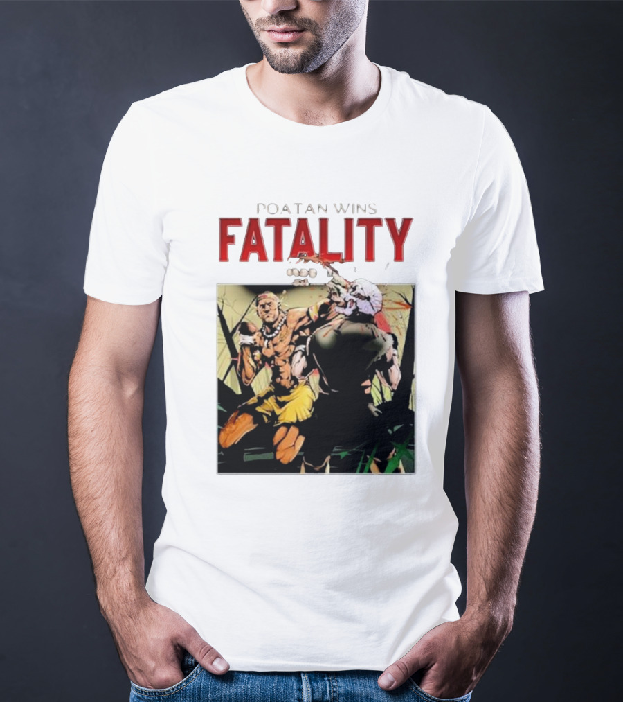 Poatan Wins Fatality Comic Style Fight Scene T-Shirt