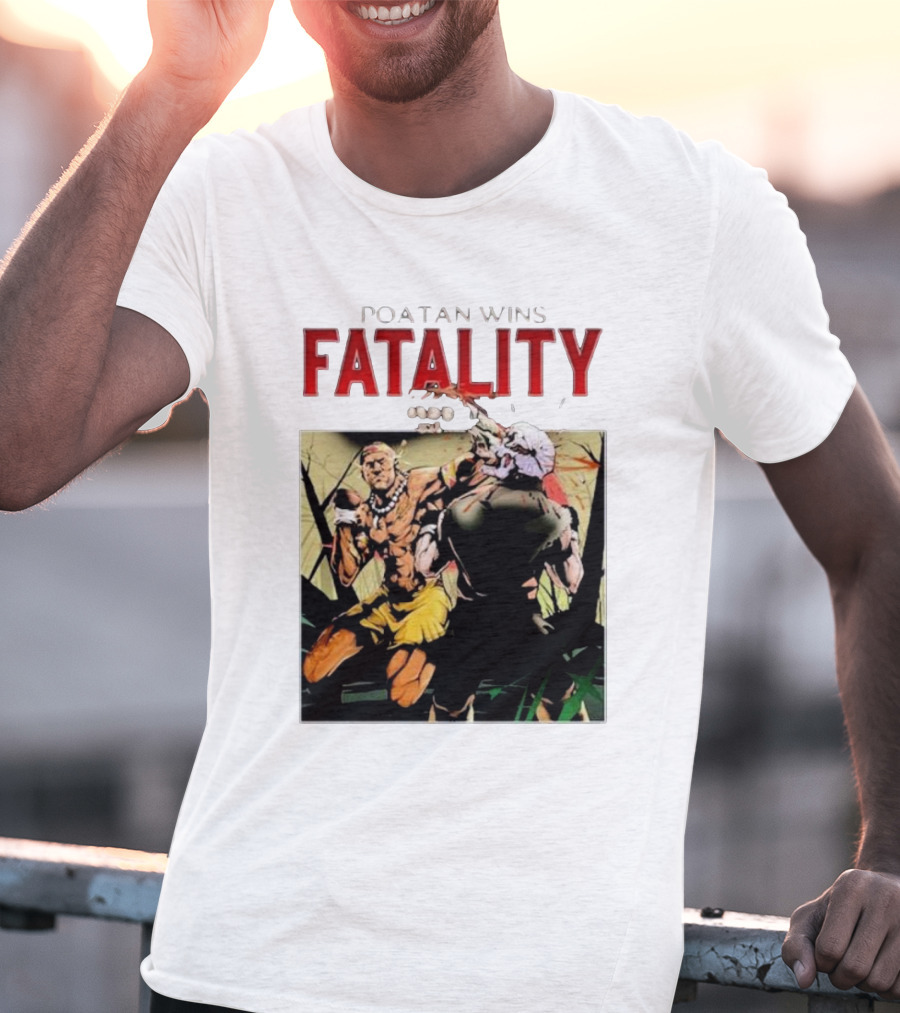 Poatan Wins Fatality Comic Style Fight Scene T-Shirt
