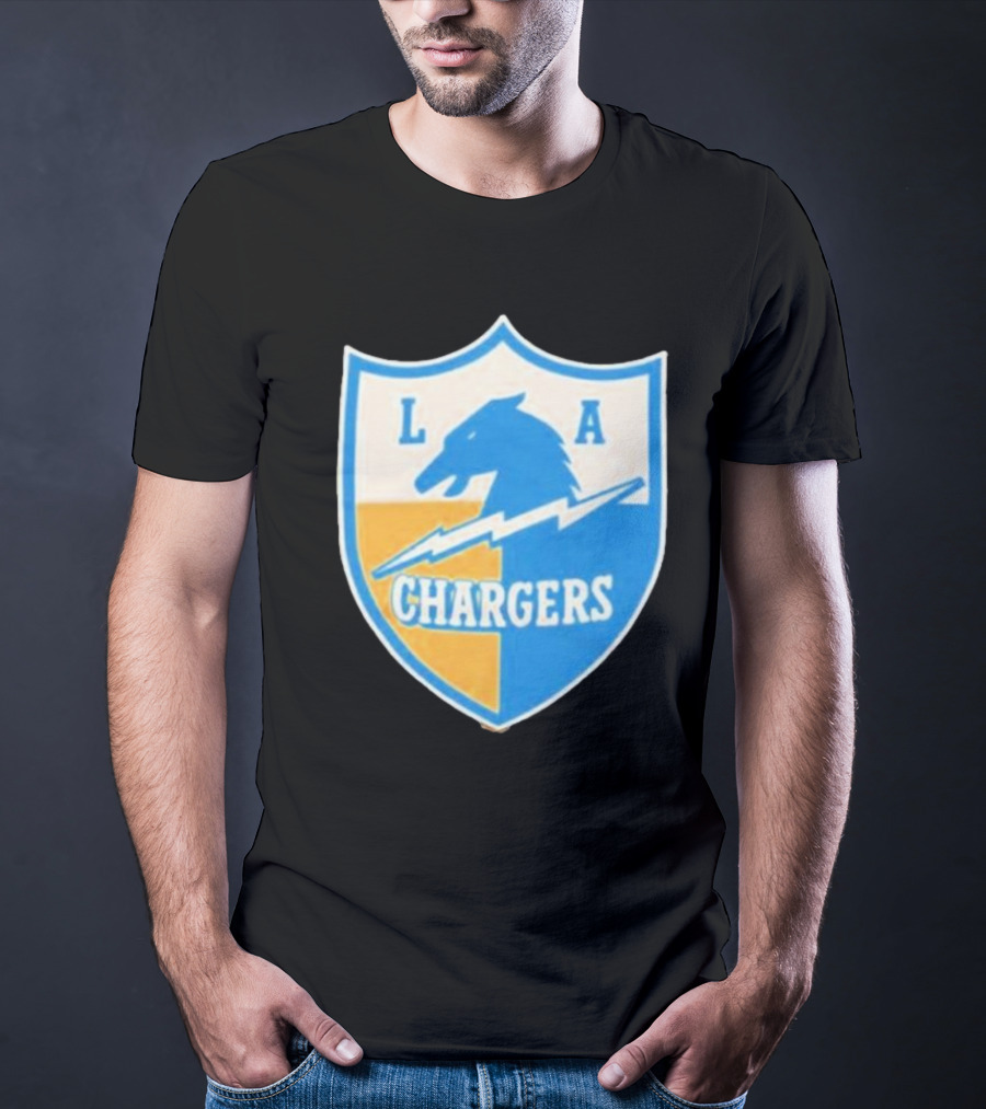 Los Angeles Chargers 1961 Vintage Logo Shield With Horse And Bolt T-Shirt