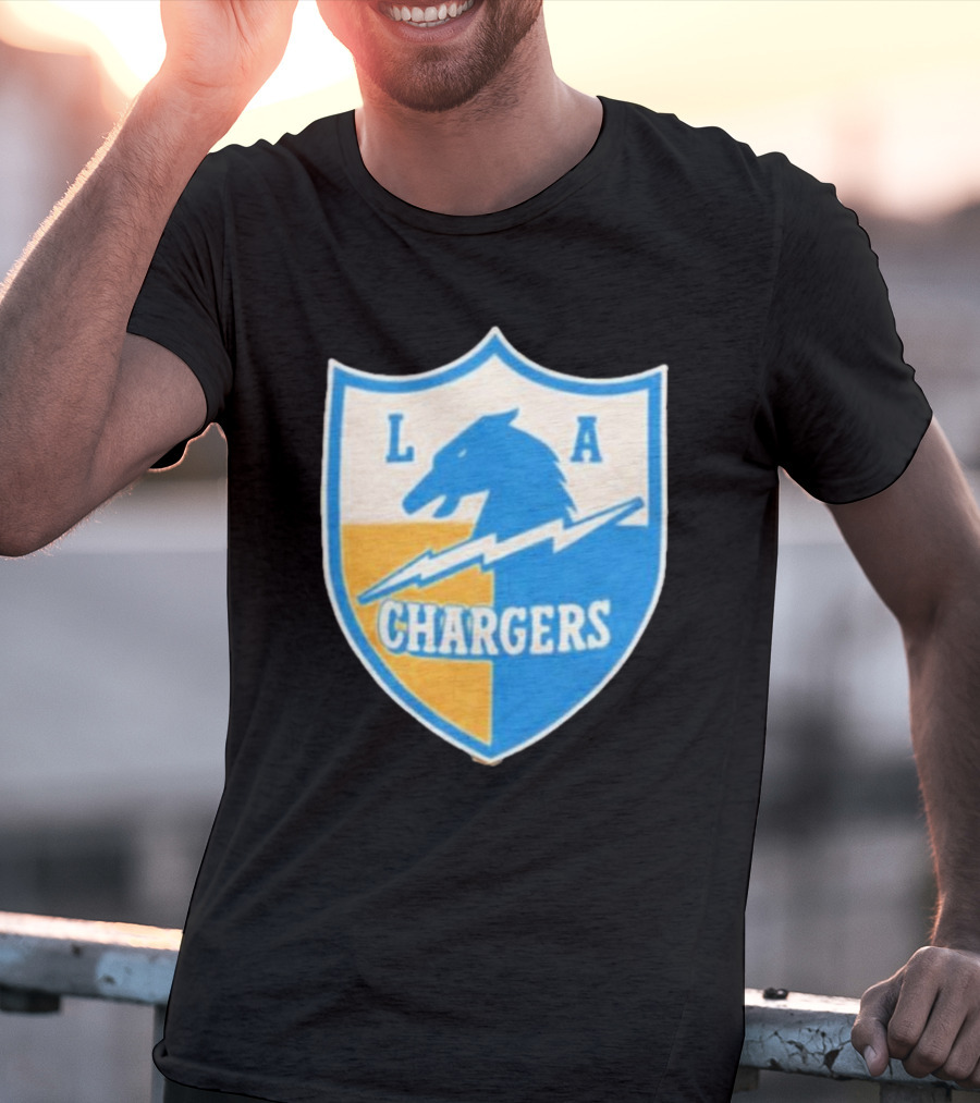 Los Angeles Chargers 1961 Vintage Logo Shield With Horse And Bolt T-Shirt