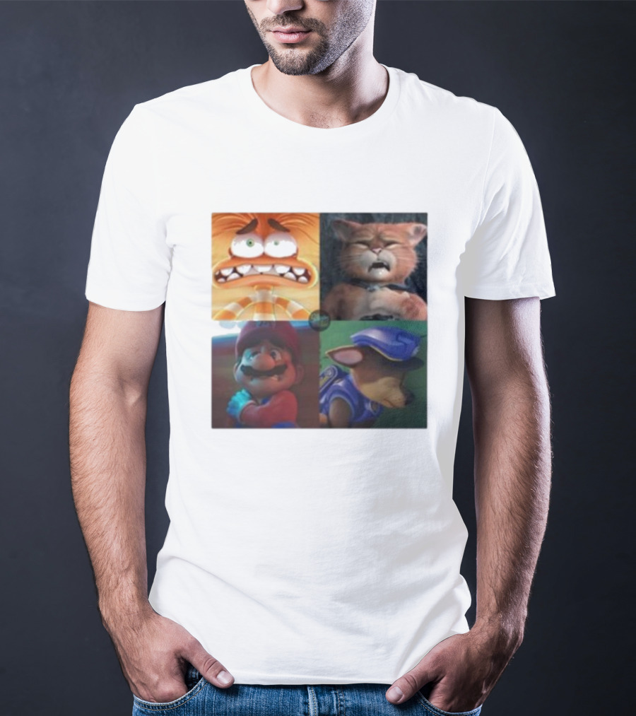 Panic Attack Anxiety Inside Out Puss In Boots Mario Paw Patrol Quartet T-Shirt