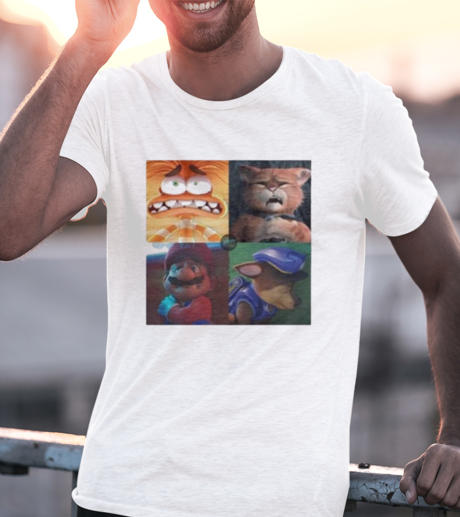 Panic Attack Anxiety Inside Out Puss In Boots Mario Paw Patrol Quartet T-Shirt