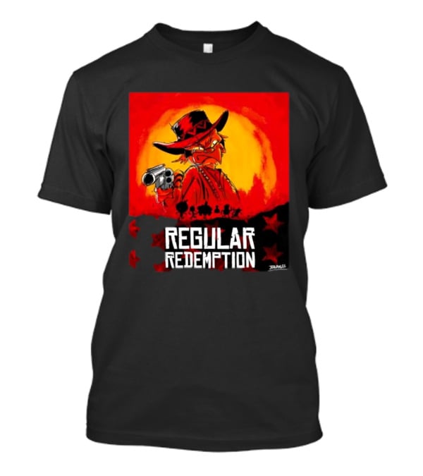 Regular Redemption Cartoon Cowboy Western Gunman T-Shirt