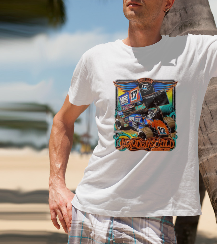 Sheldon Haudenschild NOS Energy Drink 17 Wooster Ohio Classic Ink Racing T-Shirt