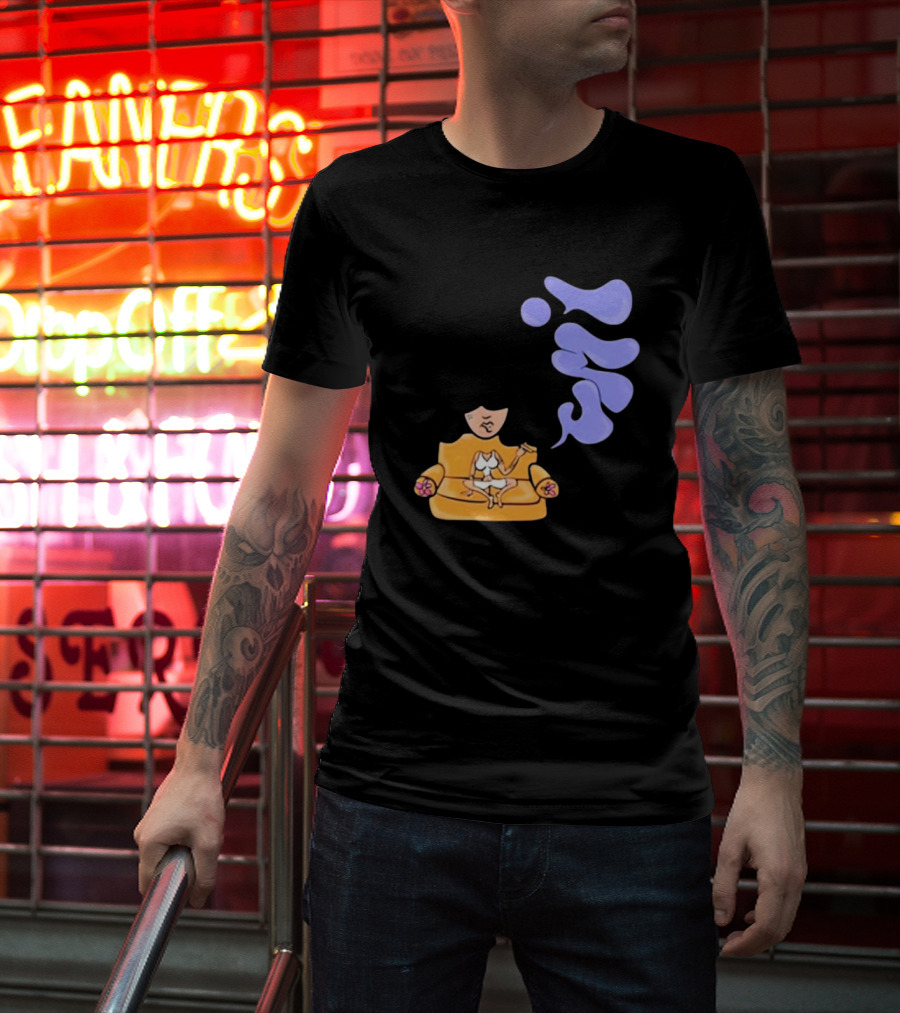 Umi Sitting On Couch With Whoisumi Stylized Smoke T-Shirt