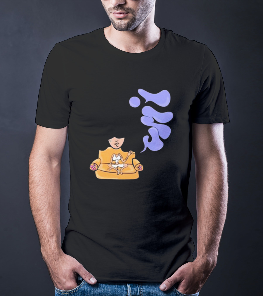 Umi Sitting On Couch With Whoisumi Stylized Smoke T-Shirt