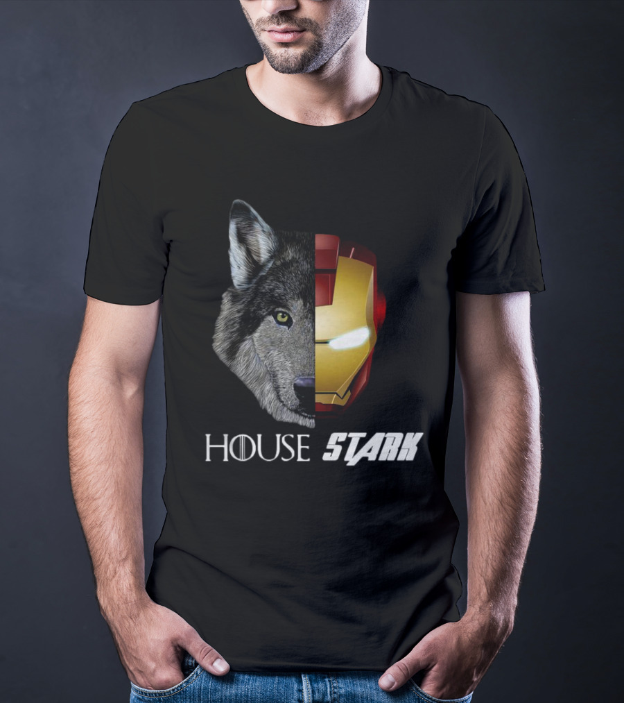 House Stark Iron Man Wolf Helm Stark T-Shirt