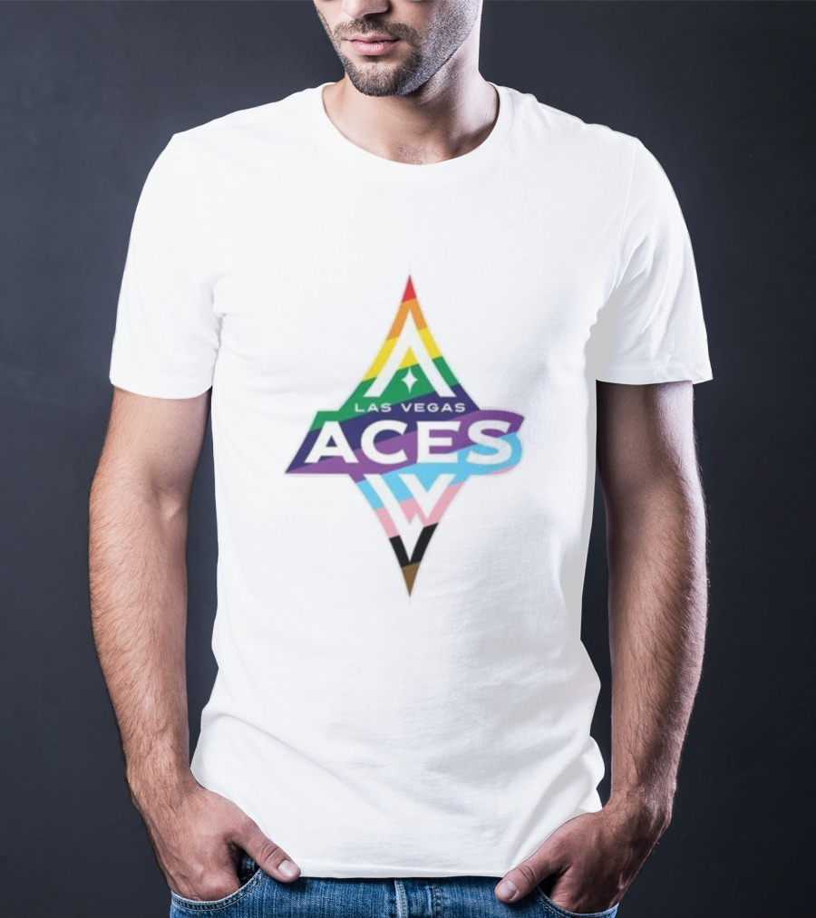 Las Vegas Aces Pride Rainbow Logo T-Shirt