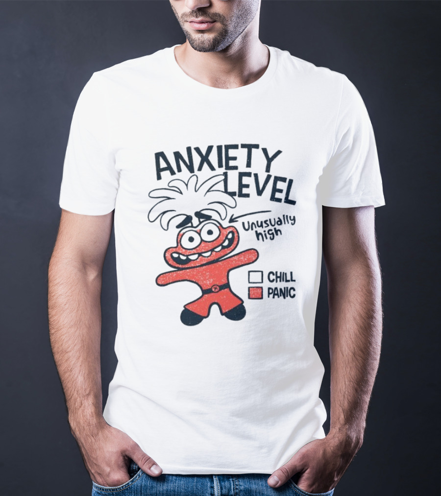 Anxiety Level Unusually High Chill Panic Cartoon Character T-Shirt