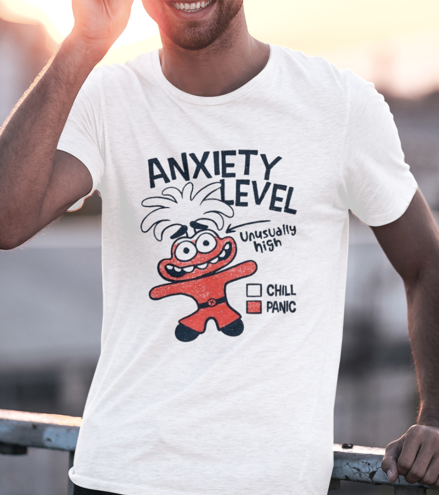 Anxiety Level Unusually High Chill Panic Cartoon Character T-Shirt
