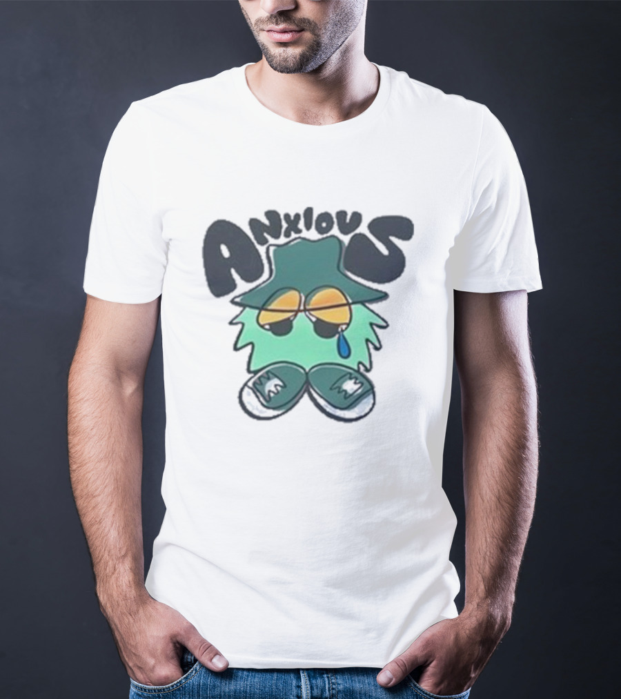 Anxious Tearful Character With Sunglasses And Hat T-Shirt