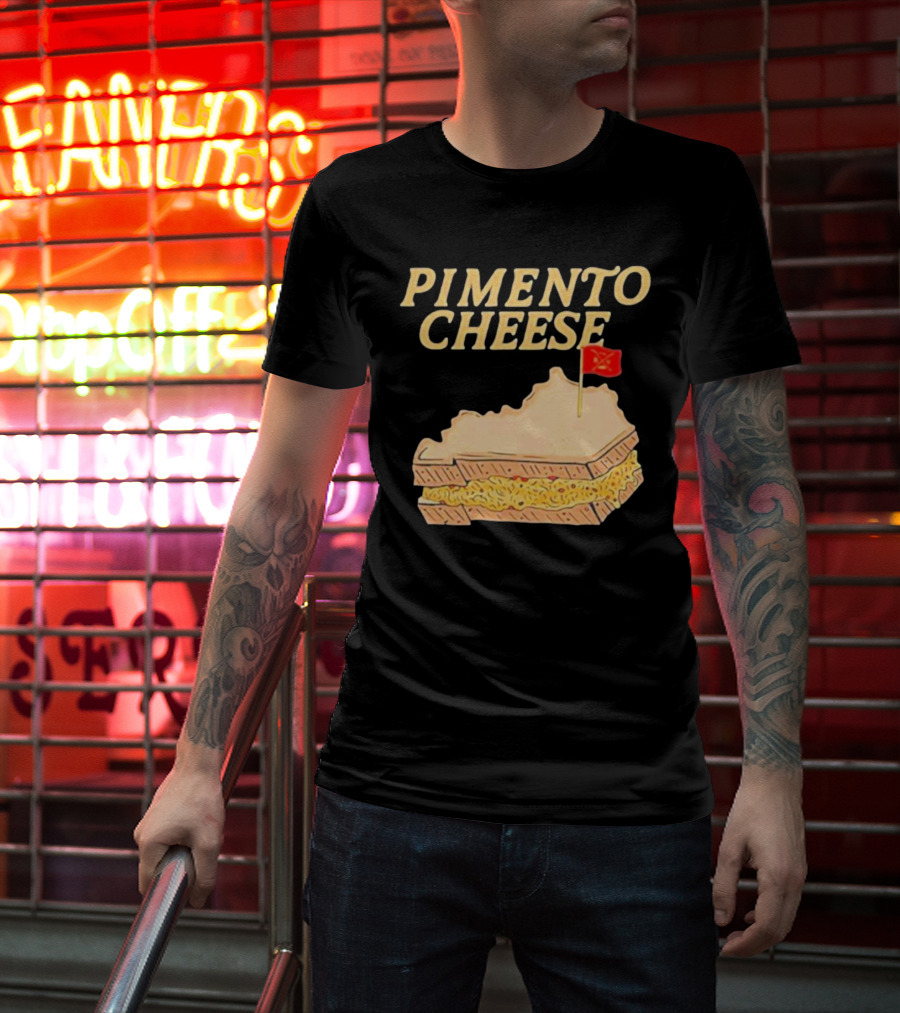 Pimento Cheese Sandwich With Kentucky Shape And Flag T-Shirt