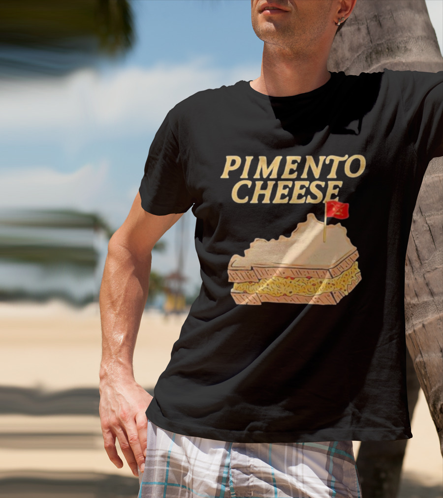Pimento Cheese Sandwich With Kentucky Shape And Flag T-Shirt