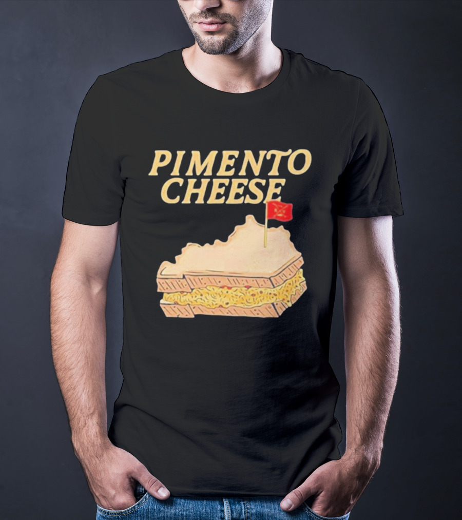 Pimento Cheese Sandwich With Kentucky Shape And Flag T-Shirt