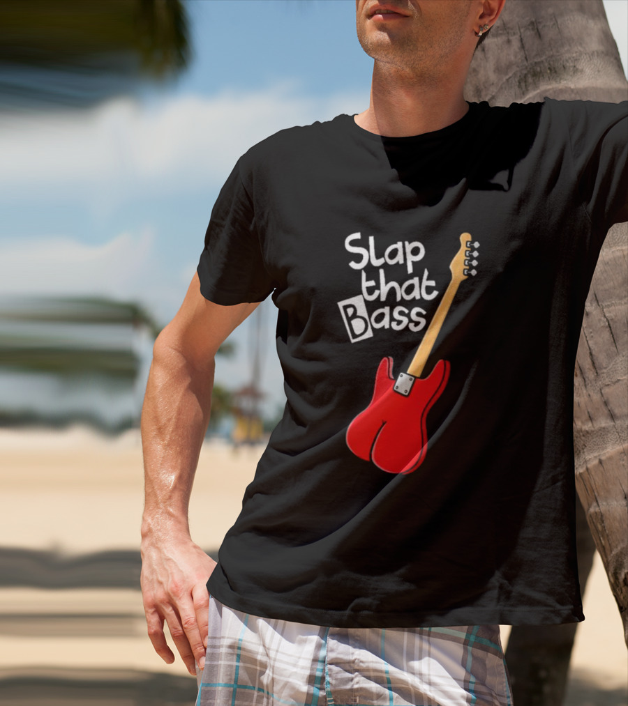 Slap That Bass Red Electric Guitar T-Shirt