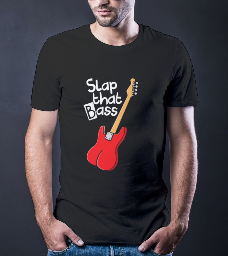 Slap That Bass Red Electric Guitar T-Shirt