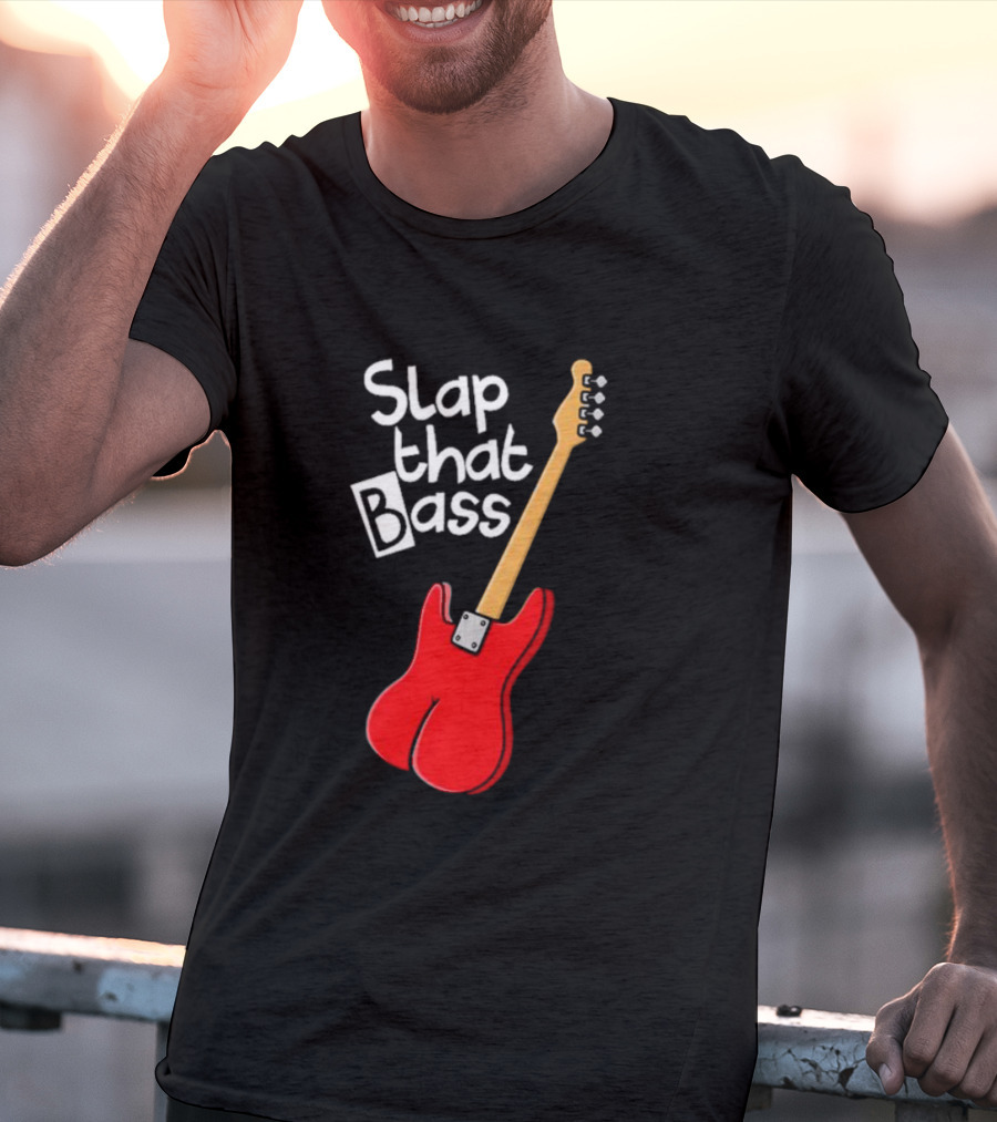 Slap That Bass Red Electric Guitar T-Shirt