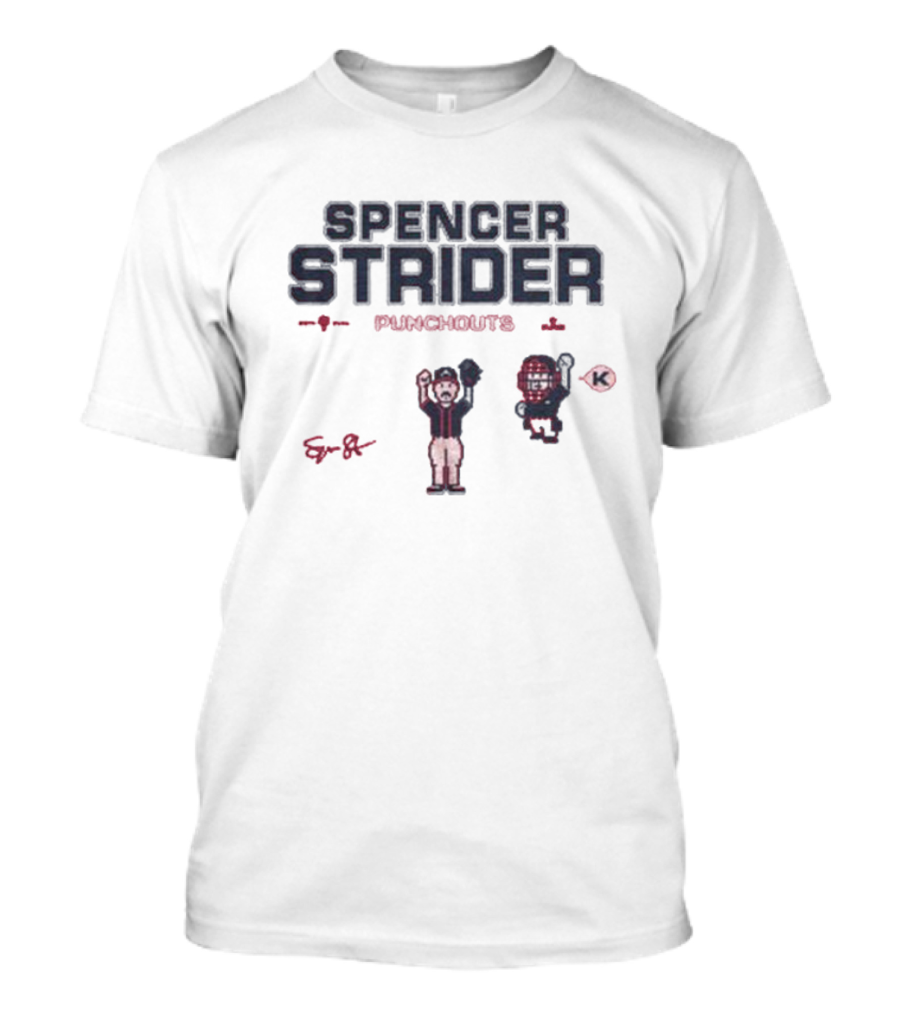 Spencer Strider Punchouts K Baseball Celebration 8-Bit T-Shirt