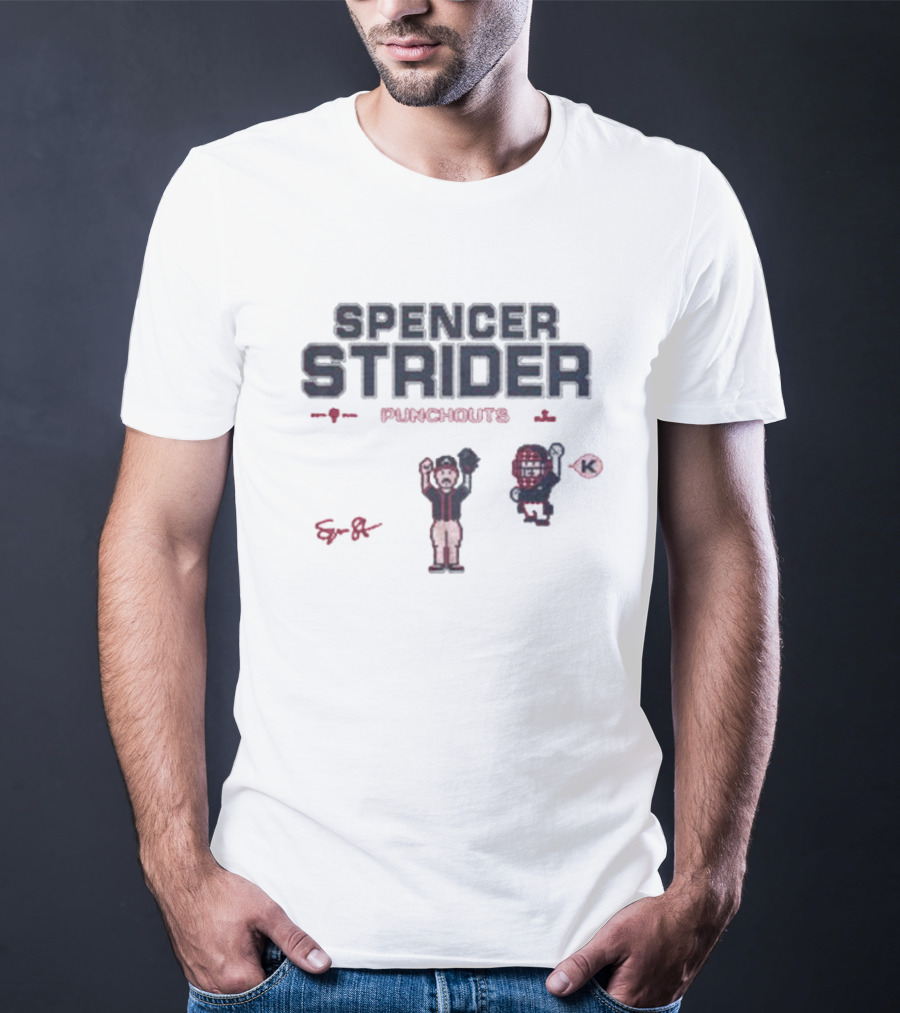 Spencer Strider Punchouts K Baseball Celebration 8-Bit T-Shirt