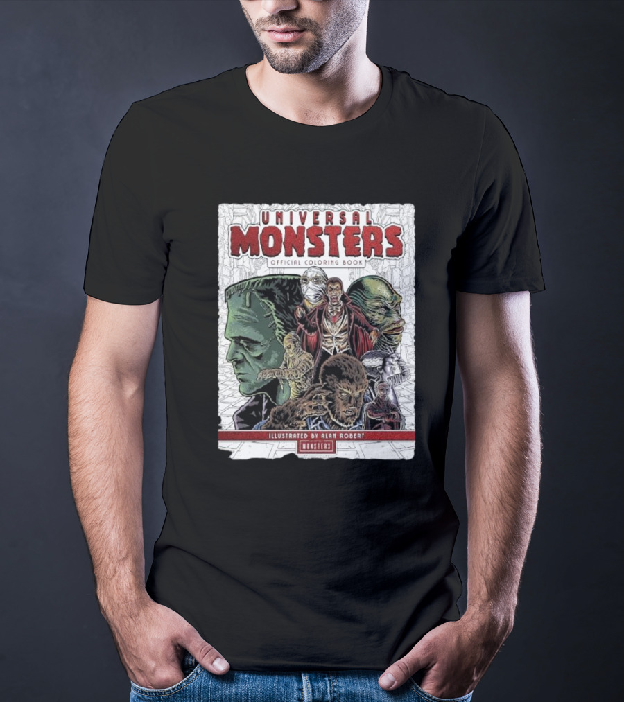 Universal Monsters Illustrated By Alan Robert Coloring Book T-Shirt