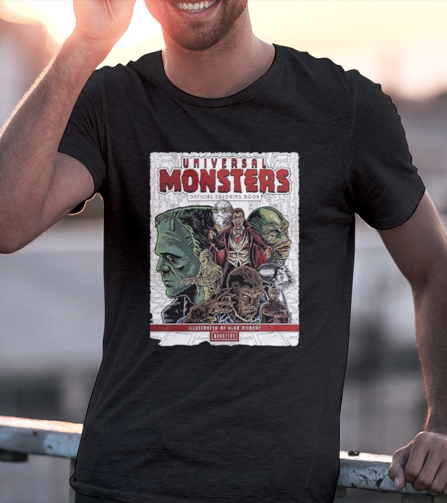 Universal Monsters Illustrated By Alan Robert Coloring Book T-Shirt