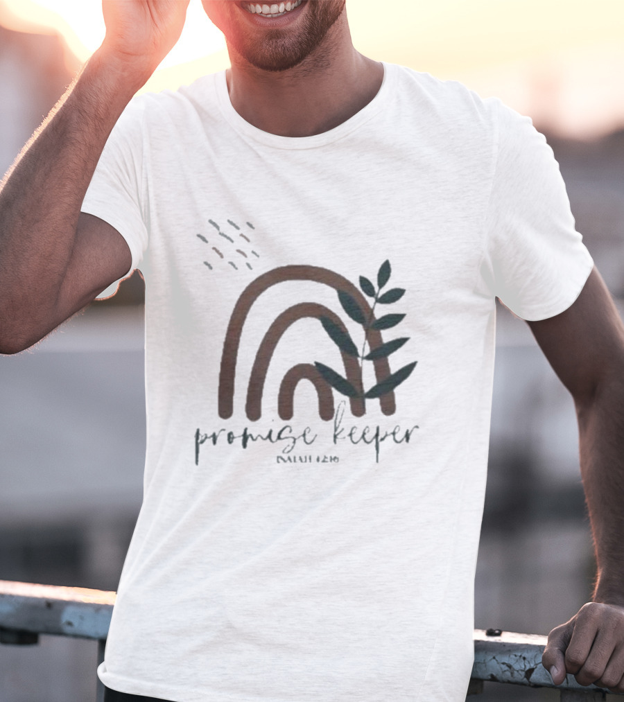 Promise Keeper Isaiah 42 16 Rainbow And Leaves T-Shirt