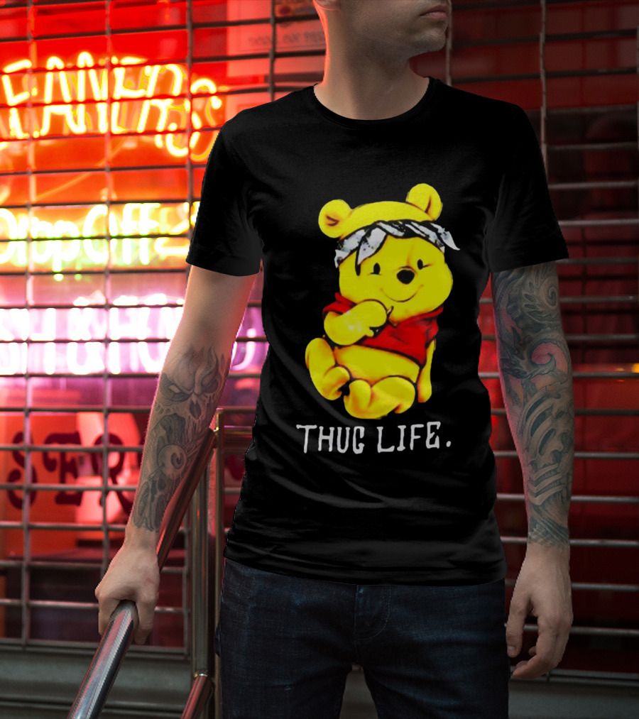 Rare Winnie The Pooh Thug Life Bandana T-Shirt